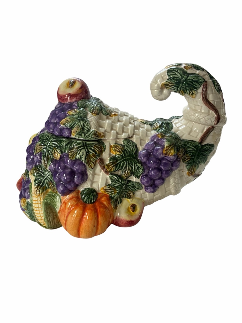 Fitz and Floyd Omnibus 1993 Ceramic Cornucopia Harvest Holiday Vintage